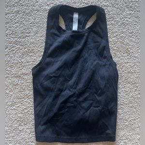 Athleta Black Ribbed Racer Back Tank